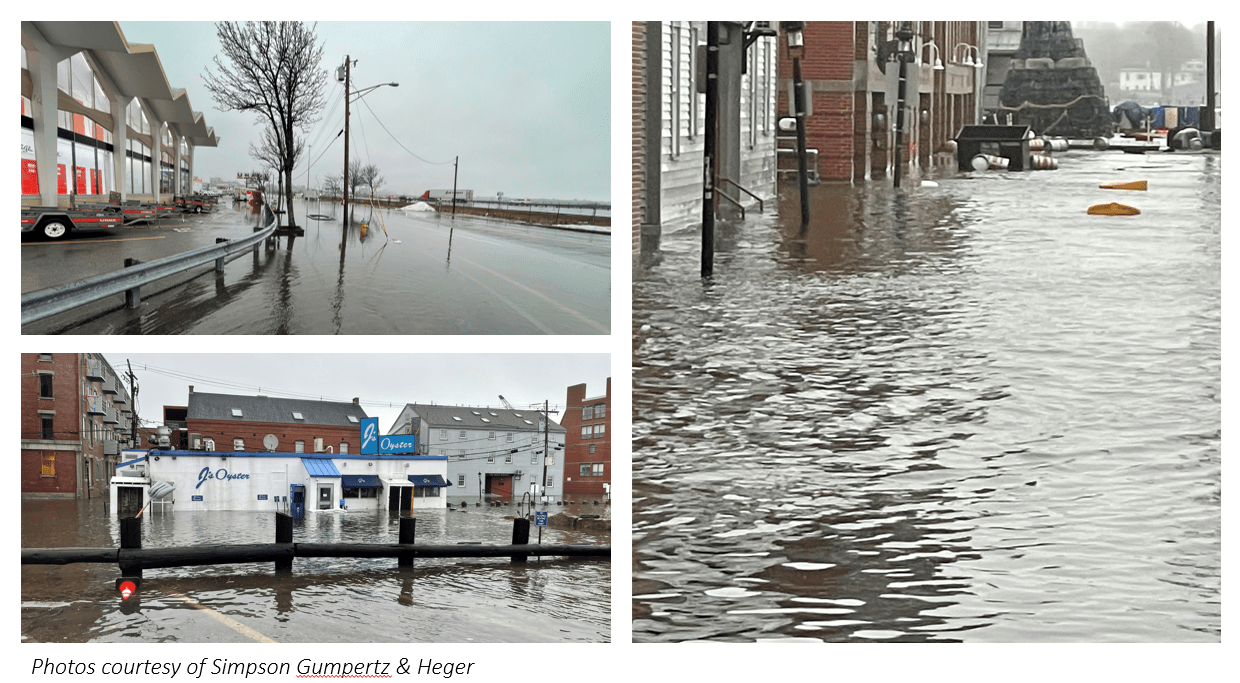 3 pictures of flooding, courtesy of SIMPSON GUMPERTZ & HEGER