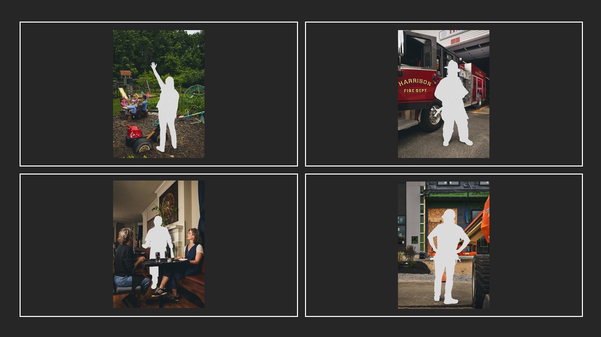 Build Home Build Communities Featured Slider Photos of a childcare worker, a firefighter, a waiter and a construction worker.